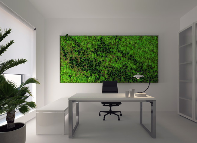 moss wall geometric design