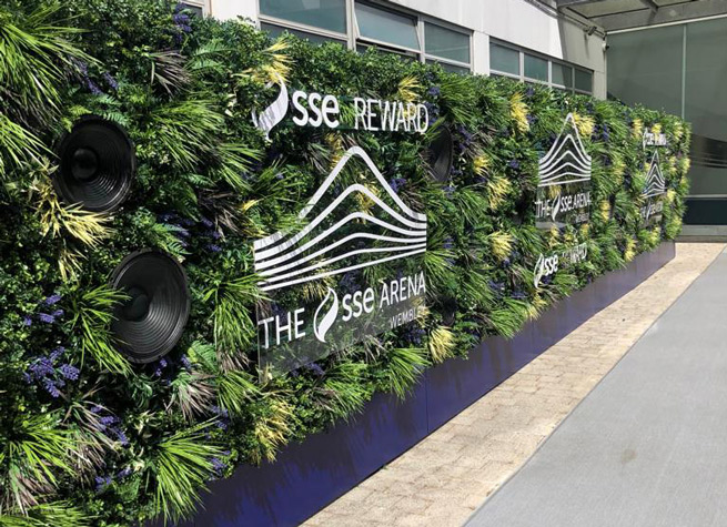 welcome green wall at sse arena wembley